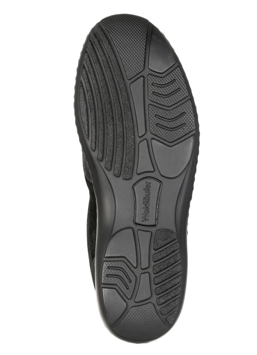 Slipper & Schnürschuhe - Waldläufer, bequeme Damen-Slipper, Weite K, mit herausnehmbarem Fußbett, in Größe 4 bis 8 1/2, in Farbe SCHWARZ Ansicht 3