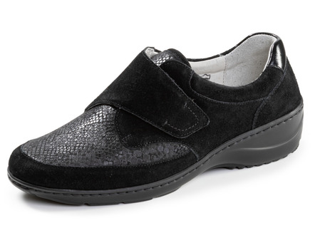 Waldläufer, bequeme Damen-Slipper, Weite K, mit herausnehmbarem Fußbett