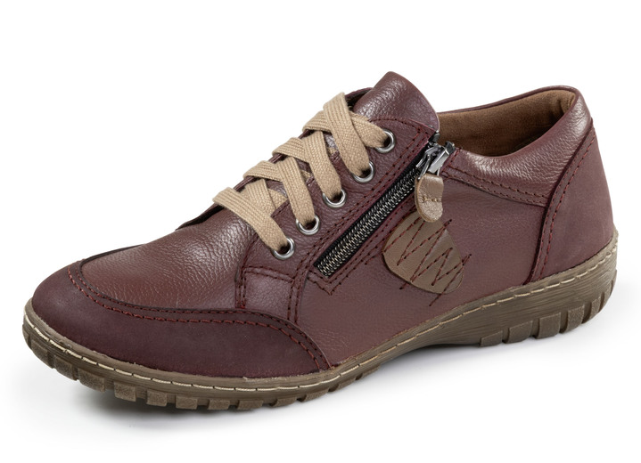 Slipper & Schnürschuhe - ELENA EDEN, bequeme Damen-Schnürschuhe, Weite G, mit herausnehmbarem Fußbett, in Größe 036 bis 042, in Farbe BURGUND Ansicht 1