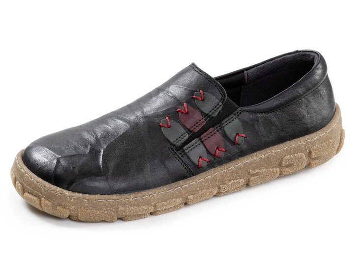 Slipper & Schnürschuhe - ELENA EDEN, bequeme Damen-Barfußschuhe, Weite G, mit herausnehmbarem Fußbett, in Größe 036 bis 042, in Farbe SCHWARZ Ansicht 1
