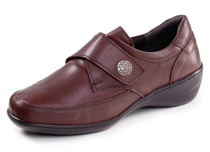 Komfortschuhe - ELENA EDEN, bequeme Damen-Slipper, WeiteH, mit herausnehmbarem Fußbett, in Größe 036 bis 043, in Farbe BURGUND Ansicht 1