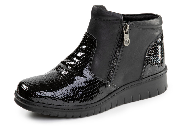 Mode - ELENA EDEN, komfortable Damen-Boots, Weite H, mit herausnehmbarem Fußbett, in Größe 036 bis 042, in Farbe SCHWARZ Ansicht 1