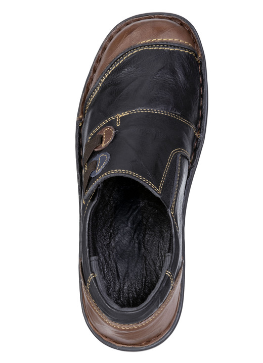 Slipper & Schnürschuhe - ELENA EDEN, klassische Damen-Slipper, Weite G, mit herausnehmbarem Fußbett, in Größe 036 bis 043, in Farbe SCHWARZ-BRAUN Ansicht 2