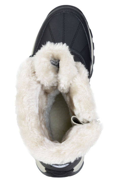 Stiefel & Stiefeletten - Gefütterte Damen-Stiefel, Winterschuhe, mit Reißverschluss, in Größe 036 bis 042, in Farbe ECRU-SCHWARZ Ansicht 2