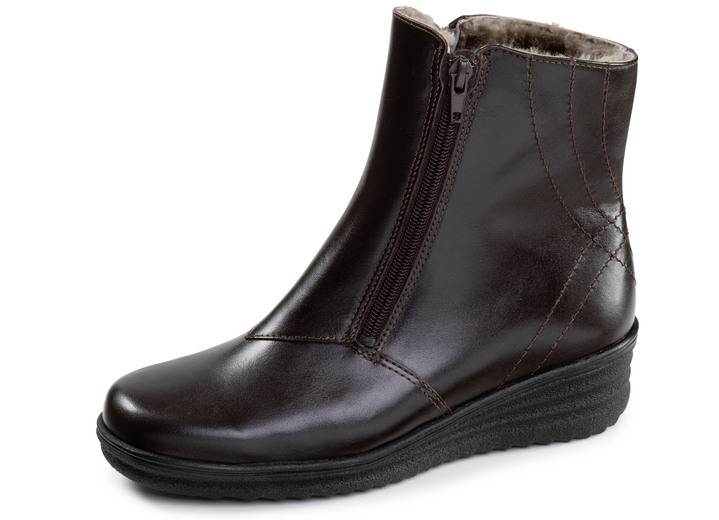 Stiefel & Stiefeletten - ELENA EDEN, gefütterte Damen-Stiefeletten, Winterschuhe, Weite H, mit Lammfell, in Größe 036 bis 042, in Farbe MOKKA Ansicht 1
