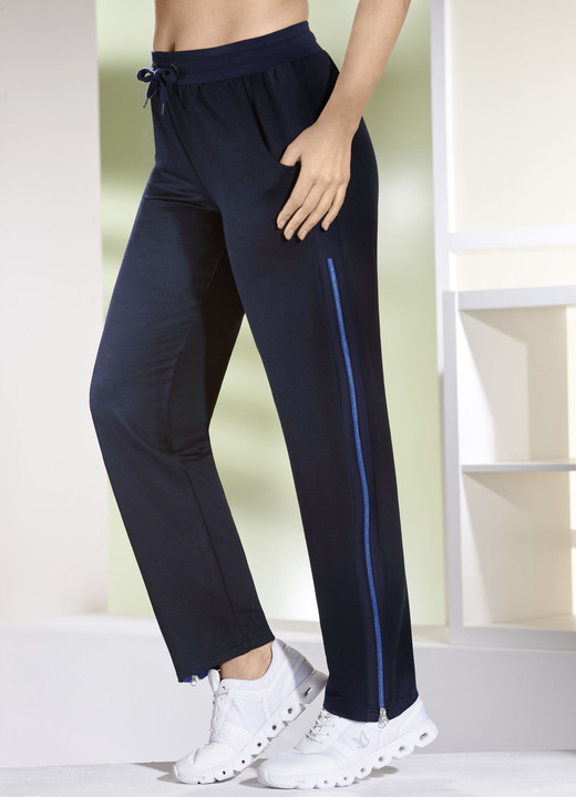 Freizeithosen - Freizeithose mit Reißverschluss Freizeithosen - Freizeithose mit Reißverschluss, in Größe 019 bis 052, in Farbe MARINE-ROYALBLAU