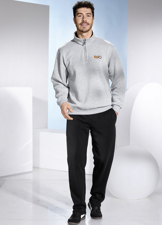 Sport- & Freizeitmode - Freizeitset mit kurzem Reißverschluss, in Größe 3XL (58) bis XXL (56), in Farbe BORDEAUX-SCHWARZ Ansicht 5