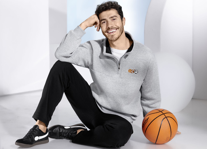 Sport- & Freizeitmode - Freizeitset mit kurzem Reißverschluss, in Größe 3XL (58) bis XXL (56), in Farbe BORDEAUX-SCHWARZ Ansicht 4