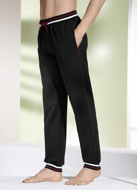 Freizeitmode & Bademäntel - Hose mit Ripp-Bündchen Ansicht 2 Freizeitmode & Bademäntel - Hose mit Ripp-Bündchen, in Größe 024 bis 062, in Farbe MARINE Ansicht 2