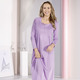 Nachthemden - Nachthemd, knöchellang und gebogten Abschlüssen , in Größe 036 bis 056, in Farbe HELLBLAU – Farbe FLIEDER – Ansicht 2