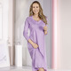 Nachthemden - Nachthemd, knöchellang und gebogten Abschlüssen , in Größe 036 bis 056, in Farbe HELLBLAU – Farbe FLIEDER – Ansicht 1