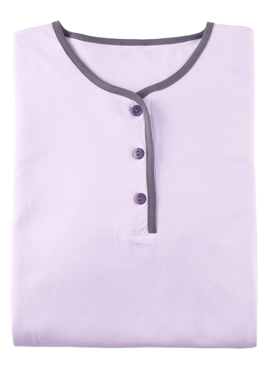 Nachthemden - Nachthemd, Langarm mit Knopfleiste, in Größe 036 bis 054, in Farbe LIMETTE Ansicht 4