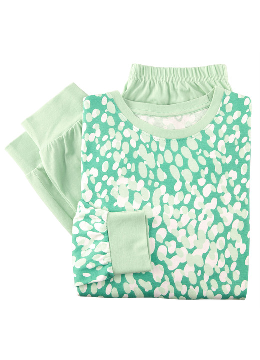 Schlafanzüge & Shortys - Zweierpack Schlafanzüge mit Bündchenabschlüssen , in Größe 032 bis 054, in Farbe 1X LAGUNE-MINT, 1X ROYALBLAU-AZUR Ansicht 3