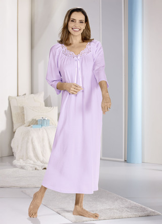 Nachthemd, knöchellang und Stickereispitze