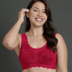Soft-BH - Superbequemer Anita BH aus elastischer Spitze, in Größe L bis XL, in Farbe SEKT – Farbe ROT – Ansicht 3