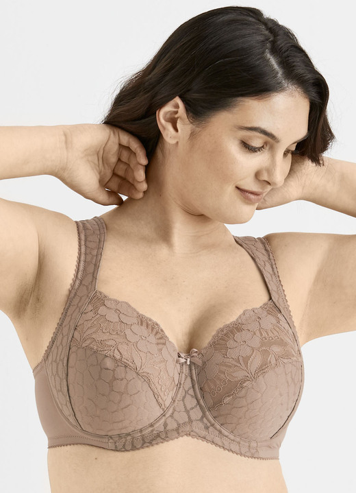 Bügel-BH - Miss Mary Bügel-BH mit strukturiertem Vorderteil, in Größe 075 bis 110, in Cup D, in Farbe WEISS Ansicht 37