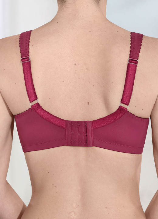 Soft-BH - Laurina BH mit Elastikspitze in den Obercups, in Größe 080 bis 105, in Cup B, in Farbe BORDEAUX Ansicht 2