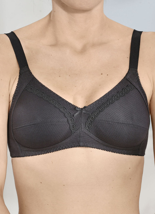 Mode - Naturana Zweierpack  BH mit dekorativem Spitzenband in den Cups, in Größe 075 bis 100, in Cup B, in Farbe 2X WEISS Ansicht 11
