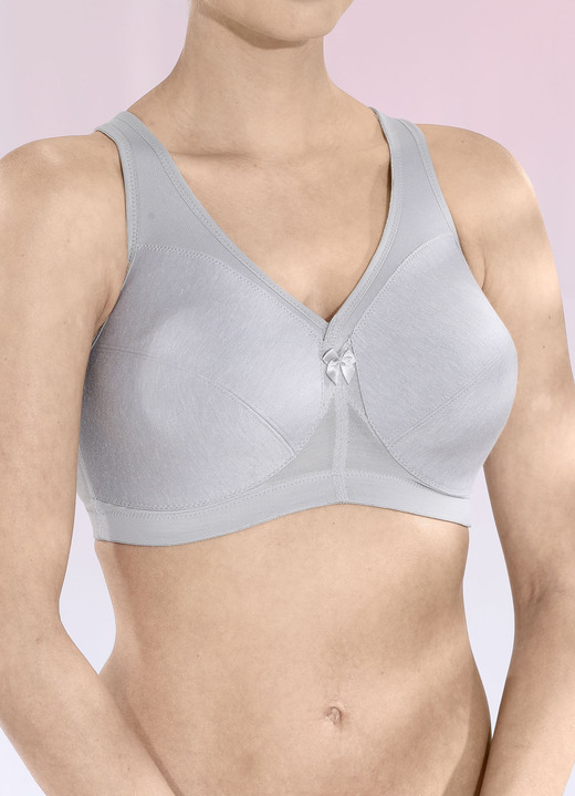 Soft-BH - Glamorise Stütz-BH mit Baumwolle Ansicht 3 Soft-BH - Glamorise Stütz-BH mit Baumwolle, in Größe 085 bis 115, in Cup C, in Farbe SILBERGRAU Ansicht 3