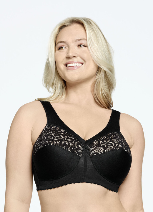 Soft-BH - Glamorise Stütz-BH mit Stickereispitze Ansicht 6 Soft-BH - Glamorise Stütz-BH mit Stickereispitze, in Größe 080 bis 130, in Cup F, in Farbe BEIGE Ansicht 6