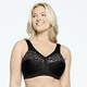 Soft-BH - Glamorise Stütz-BH mit Stickereispitze – Farbe SCHWARZ – Ansicht 1 Soft-BH - Glamorise Stütz-BH mit Stickereispitze, in Größe 080 bis 130, in Cup G, in Farbe WEISS – Farbe SCHWARZ – Ansicht 1