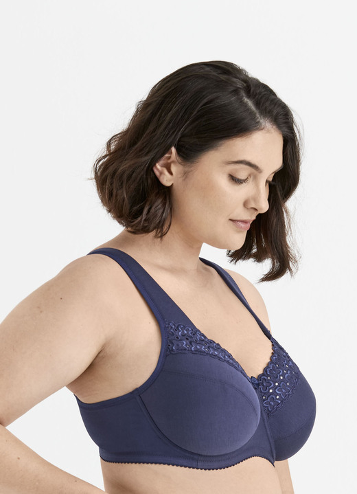Bügel-BH - Miss Mary Bügel-BH mit hübscher Stickerei, in Größe 075 bis 105, in Cup B, in Farbe MARINE Ansicht 2