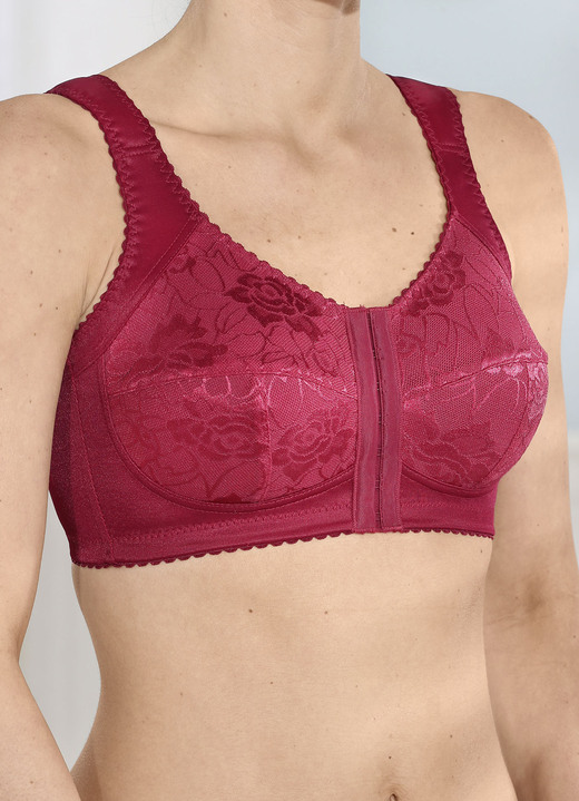 Soft-BH - BH mit praktischem Vorderverschluss, in Größe 080 bis 120, in Cup B, in Farbe BORDEAUX Ansicht 1