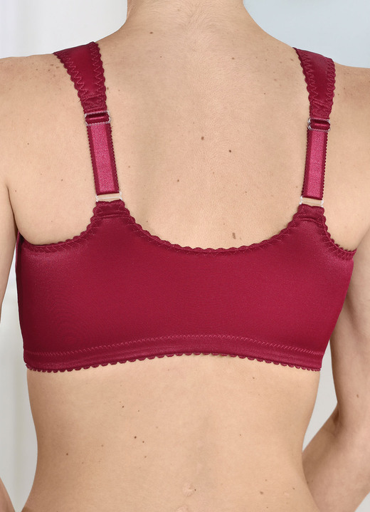 Soft-BH - BH mit praktischem Vorderverschluss, in Größe 080 bis 120, in Cup B, in Farbe BORDEAUX Ansicht 3