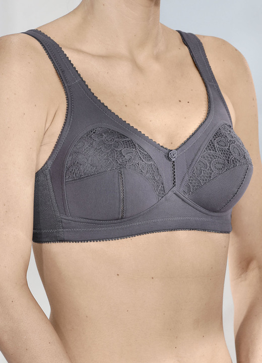 Unterwäsche - Zweierpack BH mit Spitzeneinsätzen Ansicht 7 Unterwäsche - Zweierpack BH mit Spitzeneinsätzen, in Größe 080 bis 110, in Cup B, in Farbe 1X MARINE, 1X WEISS Ansicht 7