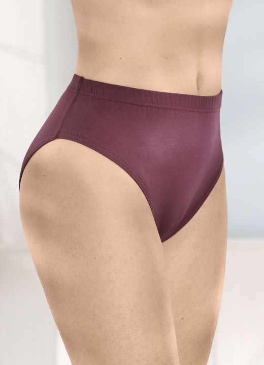 Slips - Viererpack Slips mit Gummizug im Bund, in Größe 036 bis 050, in Farbe 2X BURGUND, 2X JEANSBLAU Ansicht 2