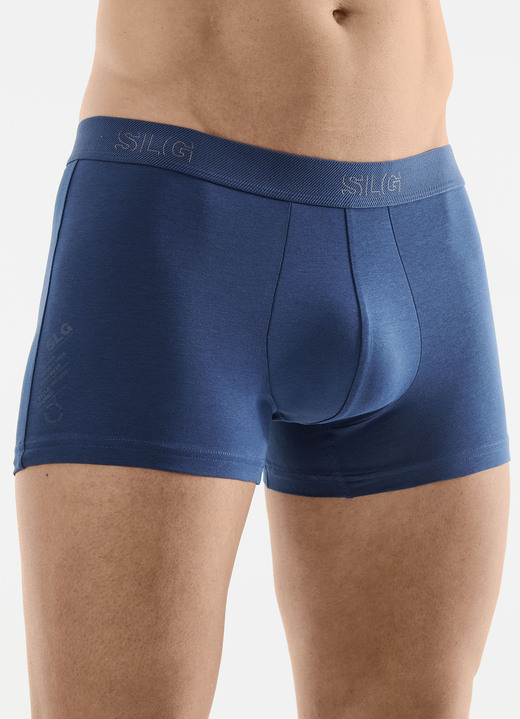 Unterwäsche - SLG Zweierpack Pants mit Elastikbund, in Größe L bis XXL, in Farbe 1X BLAU, 1X GRAFIT Ansicht 1