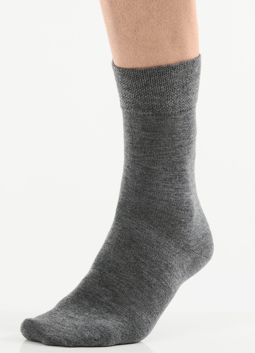 Unterwäsche - Mehrfachpack Socken mit Wolle, in Größe 001 bis 002, in Farbe 1X GRAU MELIERT, 1X ANTHRAZIT MELIERT, 1X SCHWARZ Ansicht 1