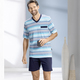 Nachtwäsche - Zweierpack Shortys mit V-Ausschnitt – Farbe 1X BLAU-BORDEAUX-MARINE, 1X RAUCHBLAU-TÜRKIS-NAVY – Ansicht 1 Nachtwäsche - Zweierpack Shortys mit V-Ausschnitt, in Größe 046 bis 062, in Farbe 1X BLAU-BORDEAUX-MARINE, 1X RAUCHBLAU-TÜRKIS-NAVY – Farbe 1X BLAU-BORDEAUX-MARINE, 1X RAUCHBLAU-TÜRKIS-NAVY – Ansicht 1