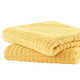 Handtücher - Flauschig weiche Frottier-Serie mit Hoch-Tief-Struktur, in Größe 200 (2 Handtücher, 50/100 cm) bis 204 (1 Duschtuch, 70/140 cm), in Farbe TERRA – Farbe GELB – Ansicht 1