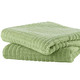 Handtücher - Flauschig weiche Frottier-Serie mit Hoch-Tief-Struktur, in Größe 200 (2 Handtücher, 50/100 cm) bis 204 (1 Duschtuch, 70/140 cm), in Farbe TERRA – Farbe GRÜN – Ansicht 1