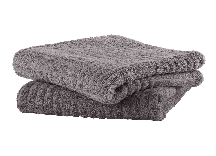 Handtücher - Flauschig weiche Frottier-Serie mit Hoch-Tief-Struktur, in Größe 200 (2 Handtücher, 50/100 cm) bis 204 (1 Duschtuch, 70/140 cm), in Farbe TERRA Ansicht 6