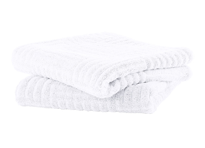 Handtücher - Flauschig weiche Frottier-Serie mit Hoch-Tief-Struktur, in Größe 200 (2 Handtücher, 50/100 cm) bis 204 (1 Duschtuch, 70/140 cm), in Farbe BLAU Ansicht 9