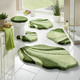 Badgarnituren - Tolle Badgarnitur in barfußweicher Qualität – Farbe GRÜN – Ansicht 2 Badgarnituren - Tolle Badgarnitur in barfußweicher Qualität, in Größe 100 (Vorleger halbrund, 50/ 80 cm) bis 112 (WC-Deckelbezug, 47/ 50 cm), in Farbe GRÜN – Farbe GRÜN – Ansicht 2