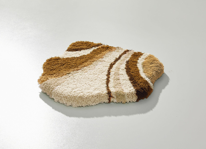 Badgarnituren - Tolle Badgarnitur in barfußweicher Qualität, in Größe 100 (Vorleger halbrund, 50/ 80 cm) bis 112 (WC-Deckelbezug, 47/ 50 cm), in Farbe CREME Ansicht 1