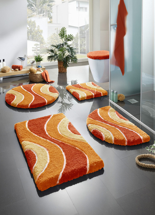 Badgarnituren - Herrlich weiche Badgarnitur, in Größe 100 (Vorleger halbrund, 50/ 80 cm) bis 112 (WC-Deckelbezug, 47/ 50 cm), in Farbe CAPPUCCINO Ansicht 11