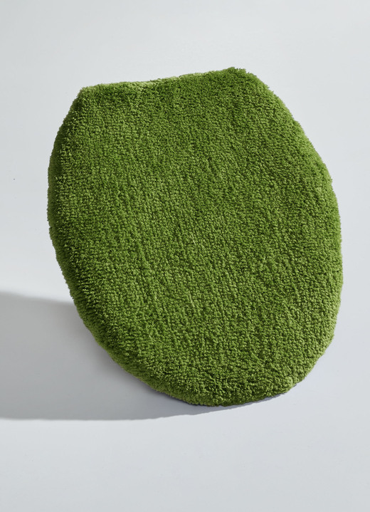 Badgarnituren - Herrlich weiche Badgarnitur, in Größe 100 (Vorleger halbrund, 50/ 80 cm) bis 112 (WC-Deckelbezug, 47/ 50 cm), in Farbe GRÜN Ansicht 1