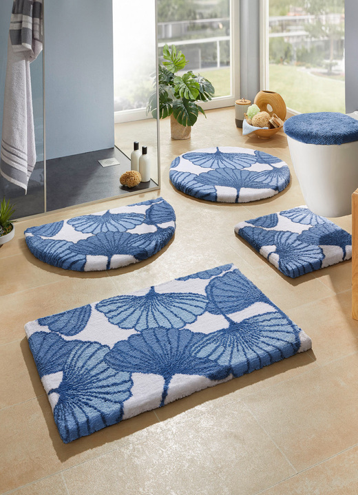 Badgarnituren - Badgarnitur mit Ginkgoblätter-Motiv, in Größe 100 (Vorleger halbrund, 50/ 80 cm) bis 112 (WC-Deckelbezug, 47/ 50 cm), in Farbe CAPPUCCINO Ansicht 23