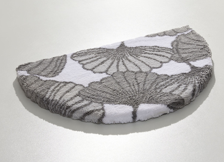 Badgarnituren - Badgarnitur mit Ginkgoblätter-Motiv, in Größe 100 (Vorleger halbrund, 50/ 80 cm) bis 112 (WC-Deckelbezug, 47/ 50 cm), in Farbe CAPPUCCINO Ansicht 3
