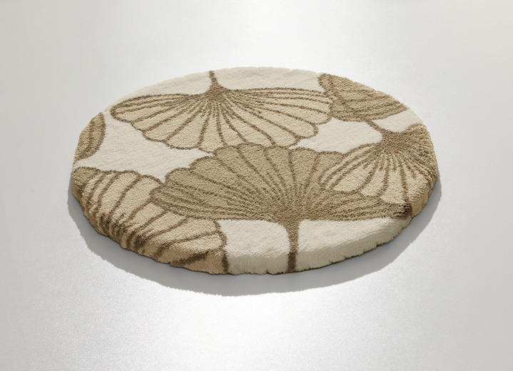 Badgarnituren - Badgarnitur mit Ginkgoblätter-Motiv, in Größe 100 (Vorleger halbrund, 50/ 80 cm) bis 112 (WC-Deckelbezug, 47/ 50 cm), in Farbe CAPPUCCINO Ansicht 12