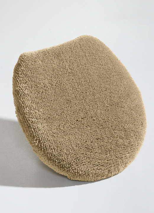 Badgarnituren - Badgarnitur mit Ginkgoblätter-Motiv, in Größe 100 (Vorleger halbrund, 50/ 80 cm) bis 112 (WC-Deckelbezug, 47/ 50 cm), in Farbe CAPPUCCINO Ansicht 14