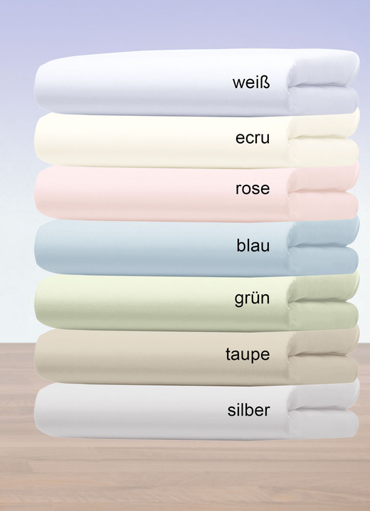 Spannbetttücher - Hochwertiges Flausch-Biber-Betttuch aus Baumwolle, in Größe 131 (2 Betttücher, 160/260 cm) bis 132 (1 Betttuch, 210/260 cm), in Farbe GRÜN Ansicht 2