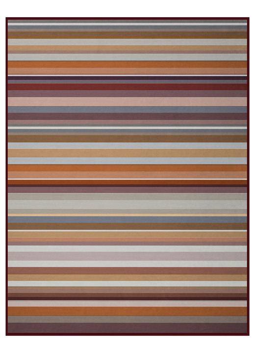 Decken - Schlafdecke mit Veloursbandeinfassung, in Farbe MULTICOLOR, in Ausführung Mit Streifen-Dessin Ansicht 3