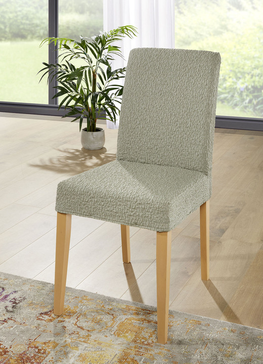 Sessel- & Sofaüberwürfe - Strapazierfähiger Stretch-Stuhlbezug, bi-elastisch, in Größe 106 (Stuhlbezug) bis 111 (Stuhlbezug, 2er-Set), in Farbe GRÜN Ansicht 1
