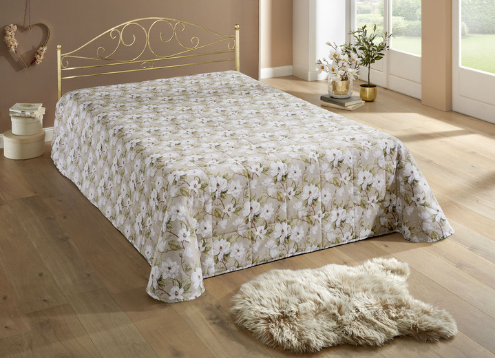 Tagesdecken - Tagesdecken mit Karosteppung und Kissenbezüge, in Größe 873 (für Einzelbett, 135x210 cm) bis 924 (Kissenbezug, 40x 80 cm), in Farbe BEIGE Ansicht 12