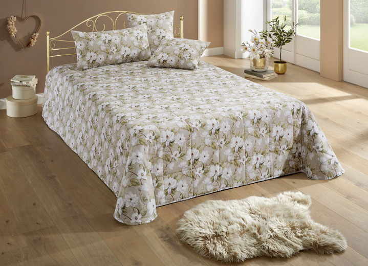Tagesdecken - Tagesdecken mit Karosteppung und Kissenbezüge, in Größe 873 (für Einzelbett, 135x210 cm) bis 924 (Kissenbezug, 40x 80 cm), in Farbe BEIGE Ansicht 14